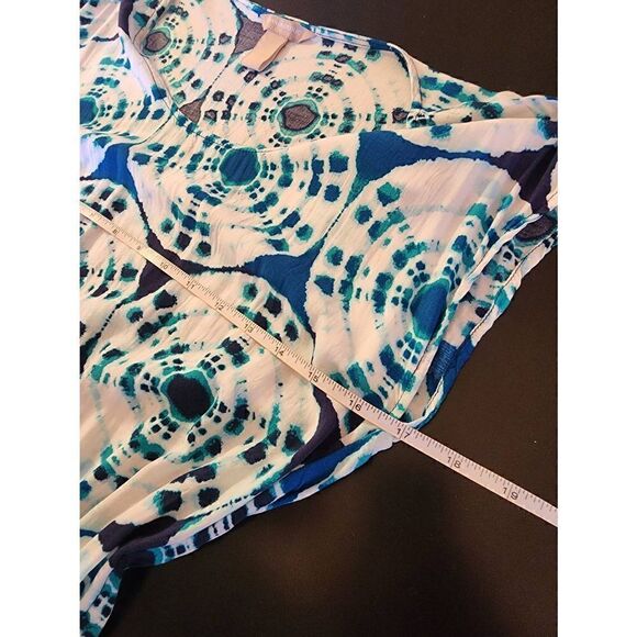 Banana Republic tie dye elastic waist dress size small blue and white - Picture 4 of 8